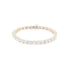 18K YELLOW GOLD DIAMOND TENNIS BRACELET, 16.34 CTW