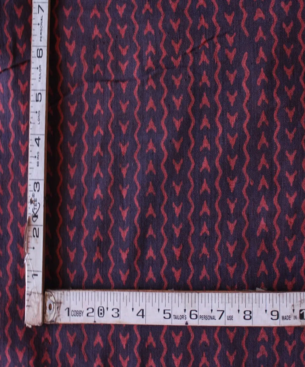 2.5 m Purple red handspun hand woven cotton dabu print kurta material