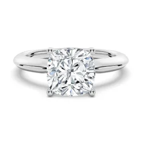 3 CT. Knife Edge Solitaire Cushion Cut Moissanite Engagement Ring