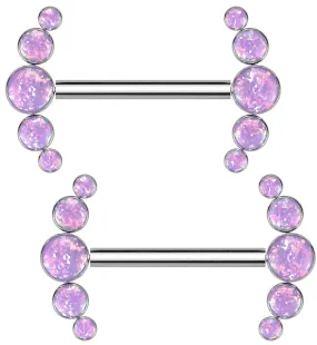 Arch Purple Opalite Titanium Threadless Nipple Ring Barbell