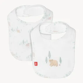 babe in the woods organic cotton magnetic stay dry infant reversible bib