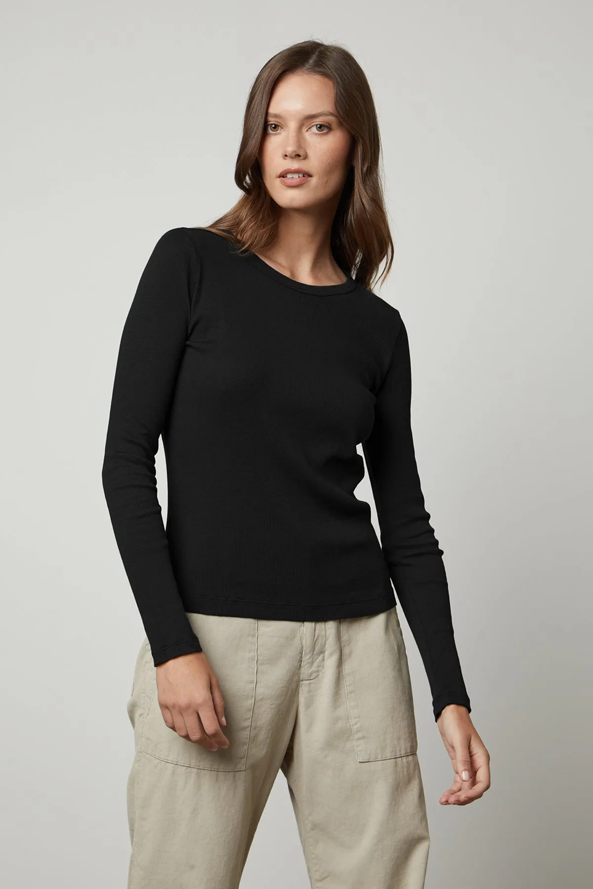 BAYLER RIBBED SCOOP NECK TEE