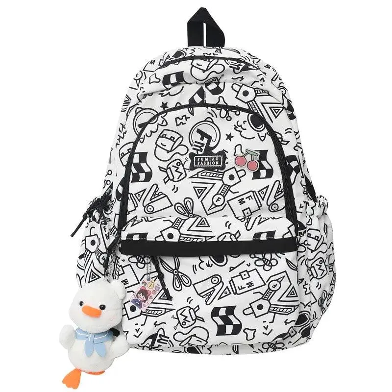 BCB208 Cool Backpack - Fashion Cartoon Print Laptop Bag