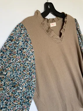 Beige Top Long Sleeve Cmc, Size 1x