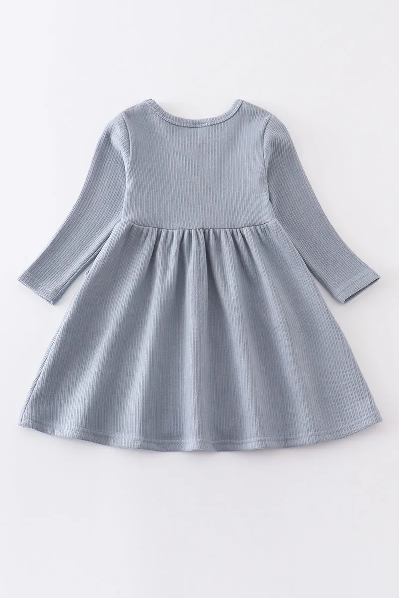 Blue ruffle girl dress