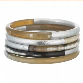 Buffalo Horn Bangle Set With Lacquer