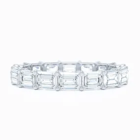 Emerald Cut East-West Wedding Band