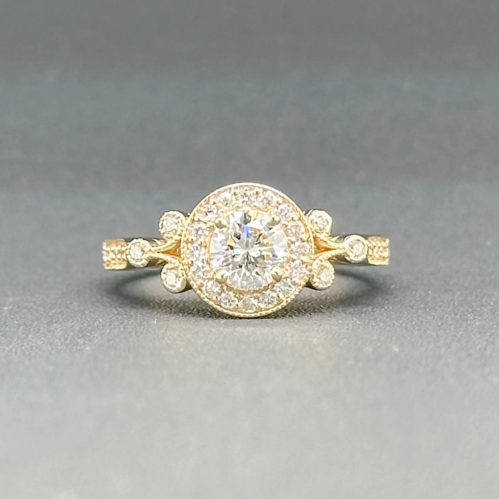 Estate 14K Y Gold 0.86cttw H-J/VS1-SI1 Diamond Engagement Ring