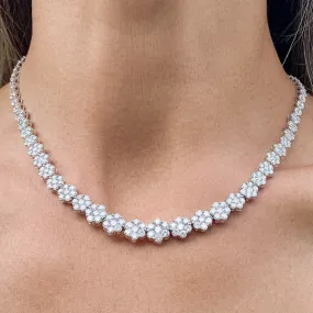 Estate Diamond Cluster Necklace