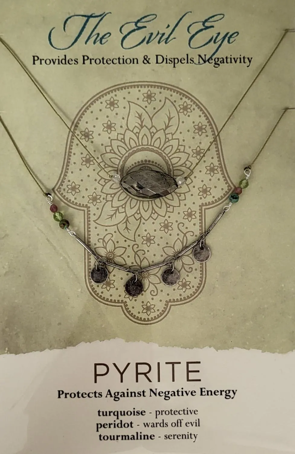 Evil Eye Necklace – Provides Protection & Dispels Negativity Pyrite