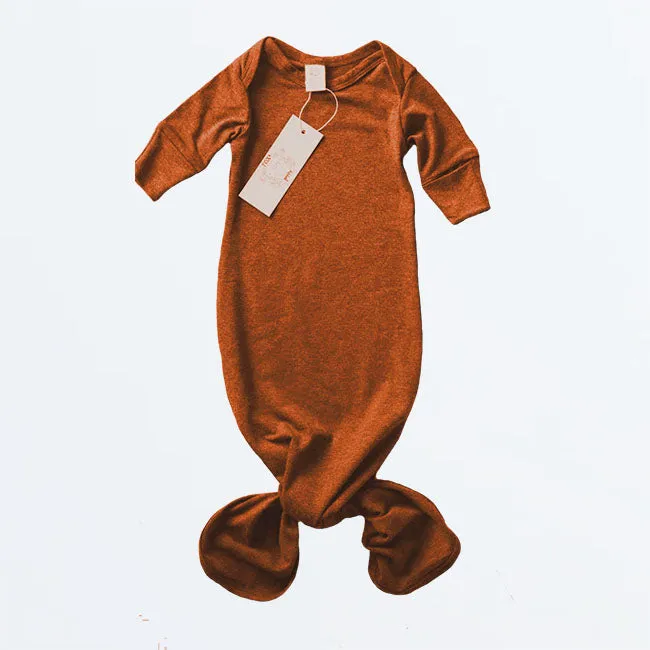 Fox and Poppy Colourful Knotted Gown Pyjama - Rust