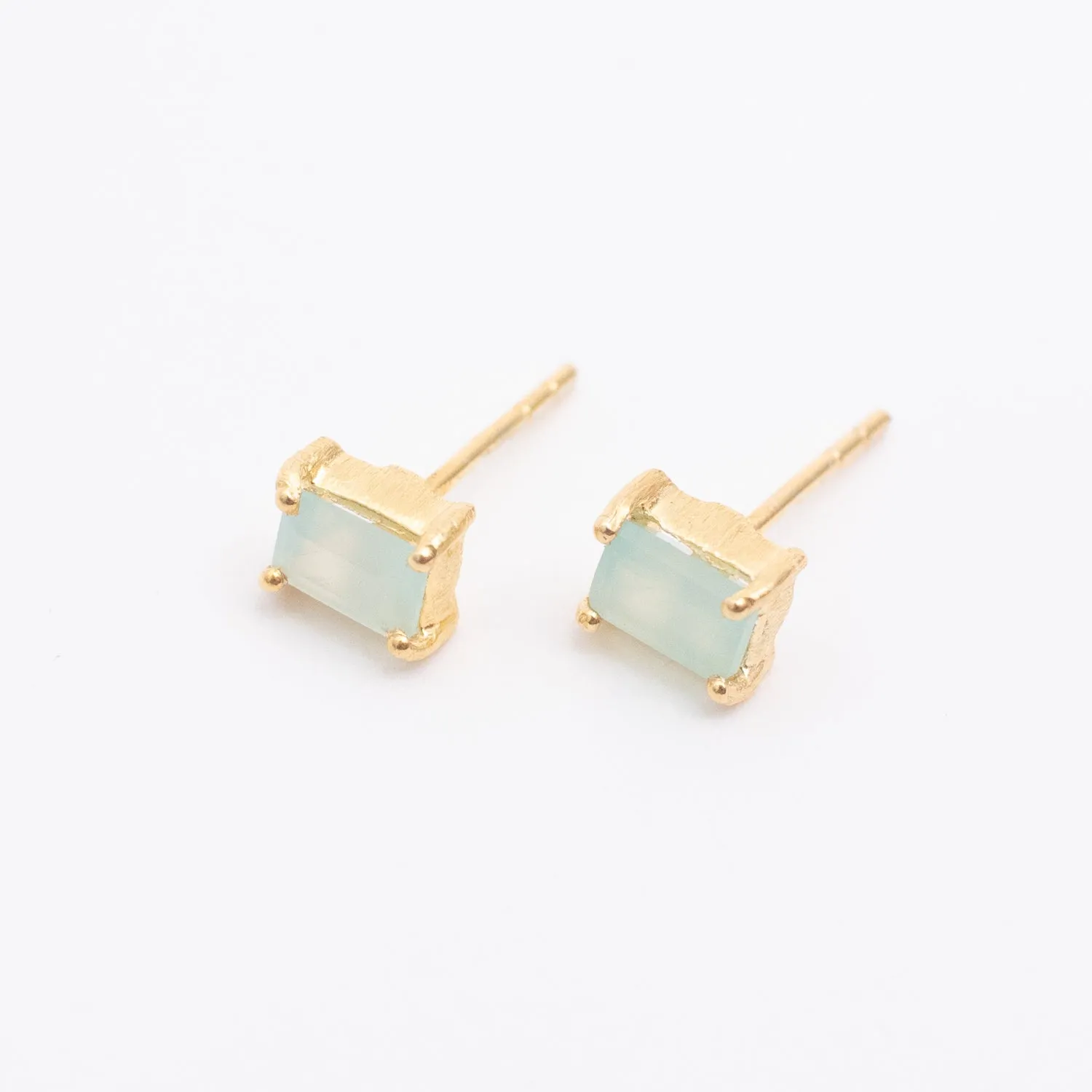 Gold Plated Baguette Stone Studs