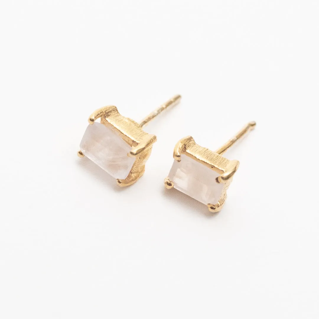 Gold Plated Baguette Stone Studs