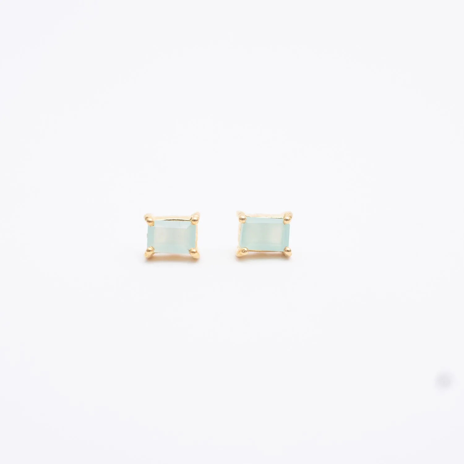 Gold Plated Baguette Stone Studs