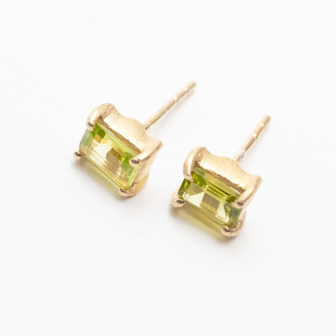 Gold Plated Baguette Stone Studs