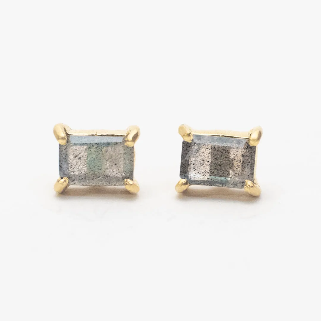 Gold Plated Baguette Stone Studs