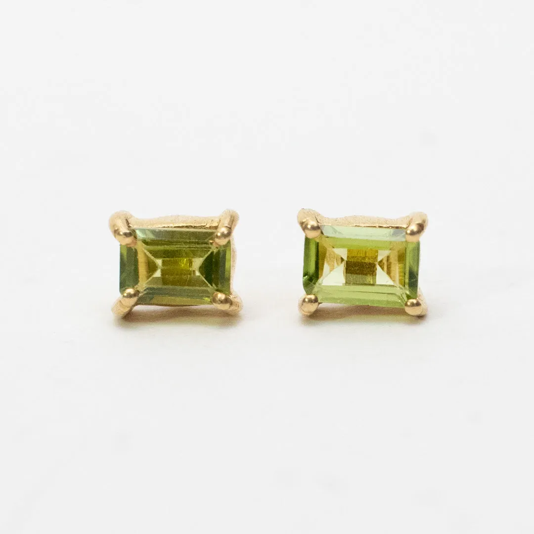 Gold Plated Baguette Stone Studs