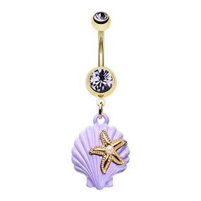 Golden Under The Seashell WildKlass Belly Button Ring