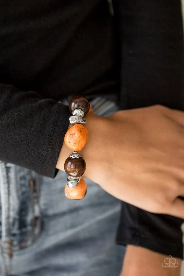 Gorgeously Grounded Orange-Bracelet