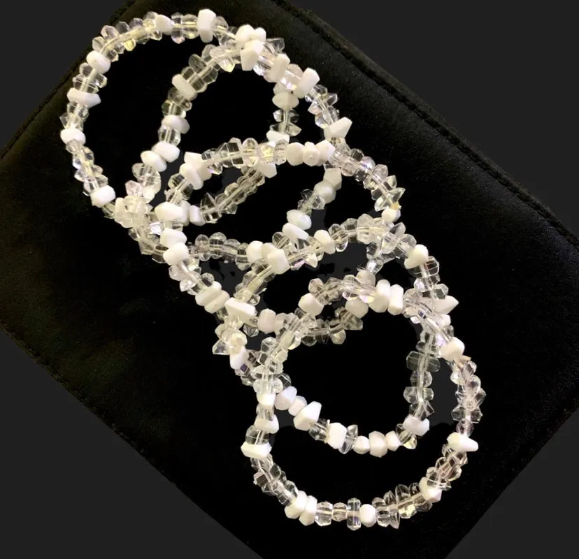 Herkimer diamond quartz nuggets bracelet