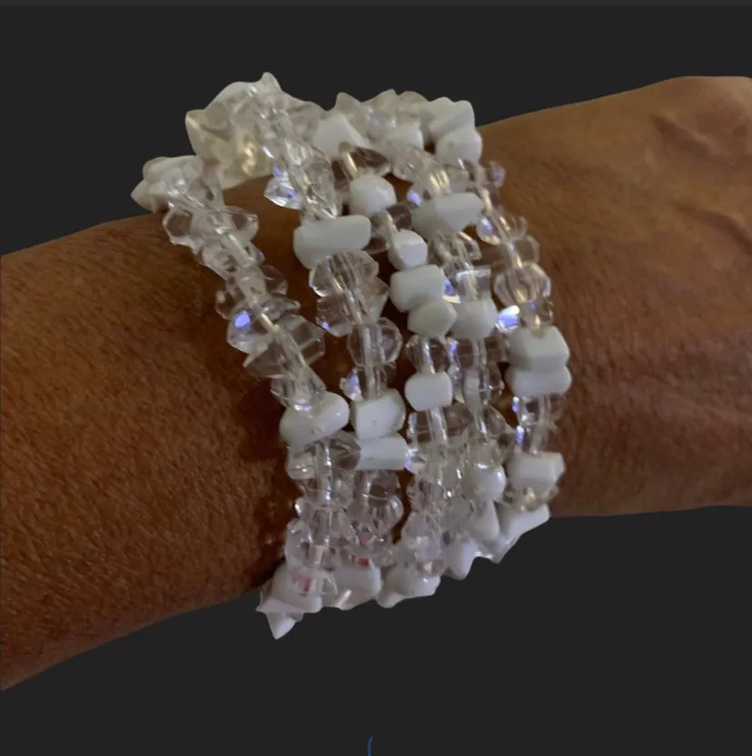 Herkimer diamond quartz nuggets bracelet