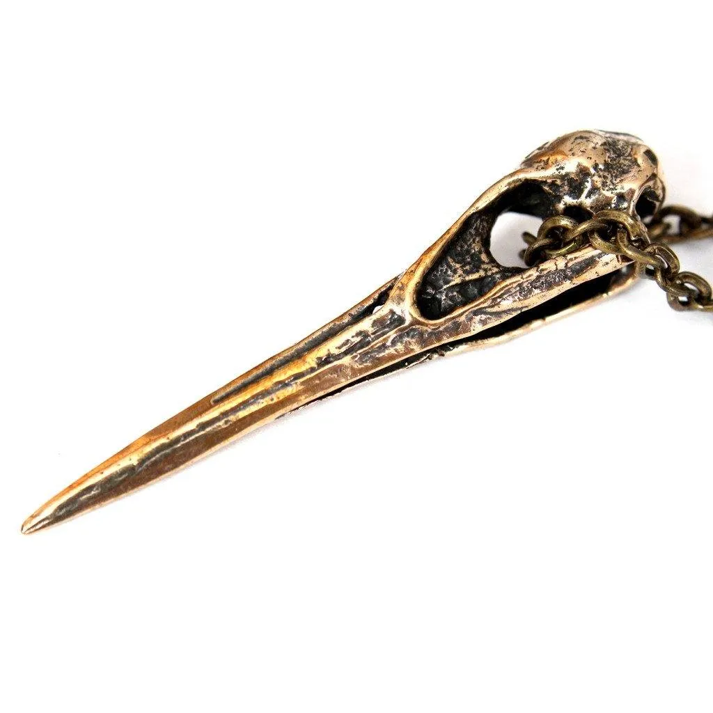 Heron Skull Pendant Necklace