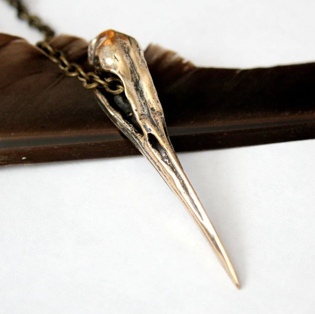 Heron Skull Pendant Necklace