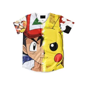 Kids pikachu ash Baseball Jersey