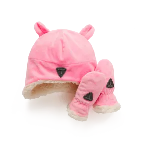 Kombi Cotton Candy Sherpa Infant Hat/Mittens Set