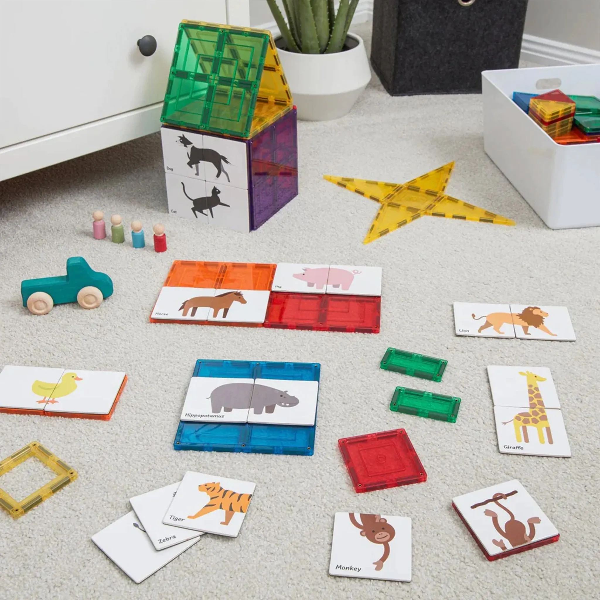 Magnetic Tile Topper - Animal Duo Puzzle Pack 40 pieces