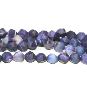 MATTE Purple Sardonyx (dyed) 8mm Star Cut Round - 15-16 Inch