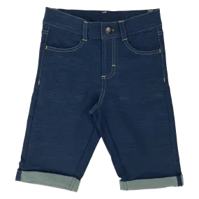 Maxomorra Indigo Organic Cotton Knee Length Shorts