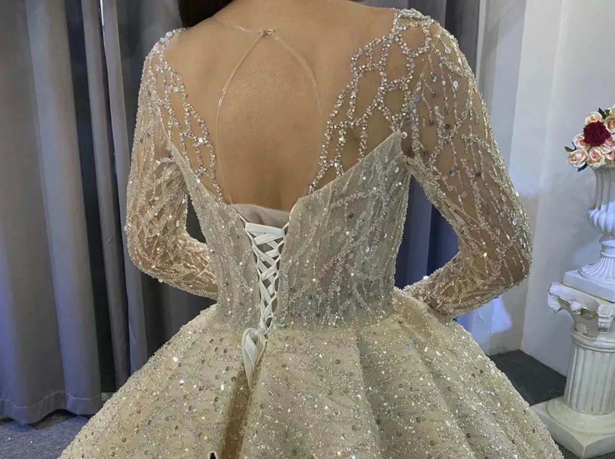 New Luxury Full Beading Wedding Gown