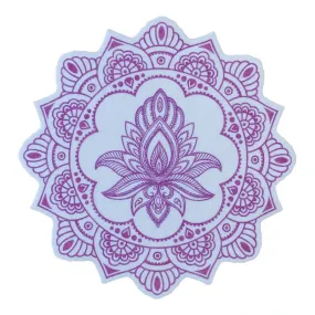 No cutout Silly Patch: Purple henna lotus mandala