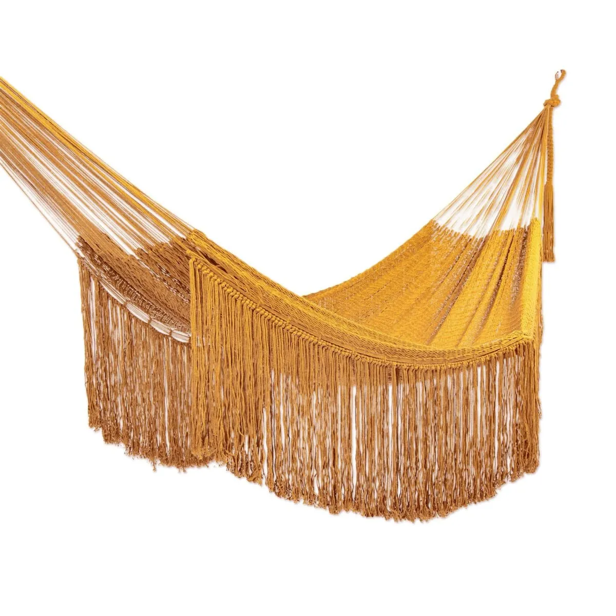 Novica Amber Cascade Cotton Rope Hammock (Triple)