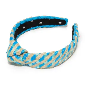 OCEAN STRIPE RAFFIA SLIM KNOTTED HEADBAND