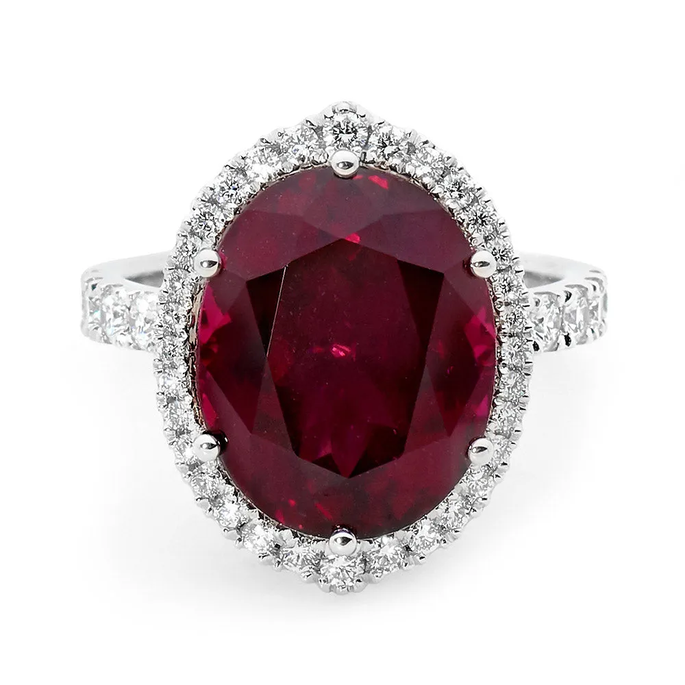 Oval Cut Red Tourmaline Ring