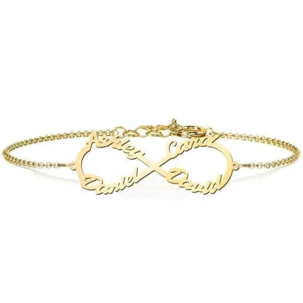 Personalized Infinity 4 Names Bracelet For Women