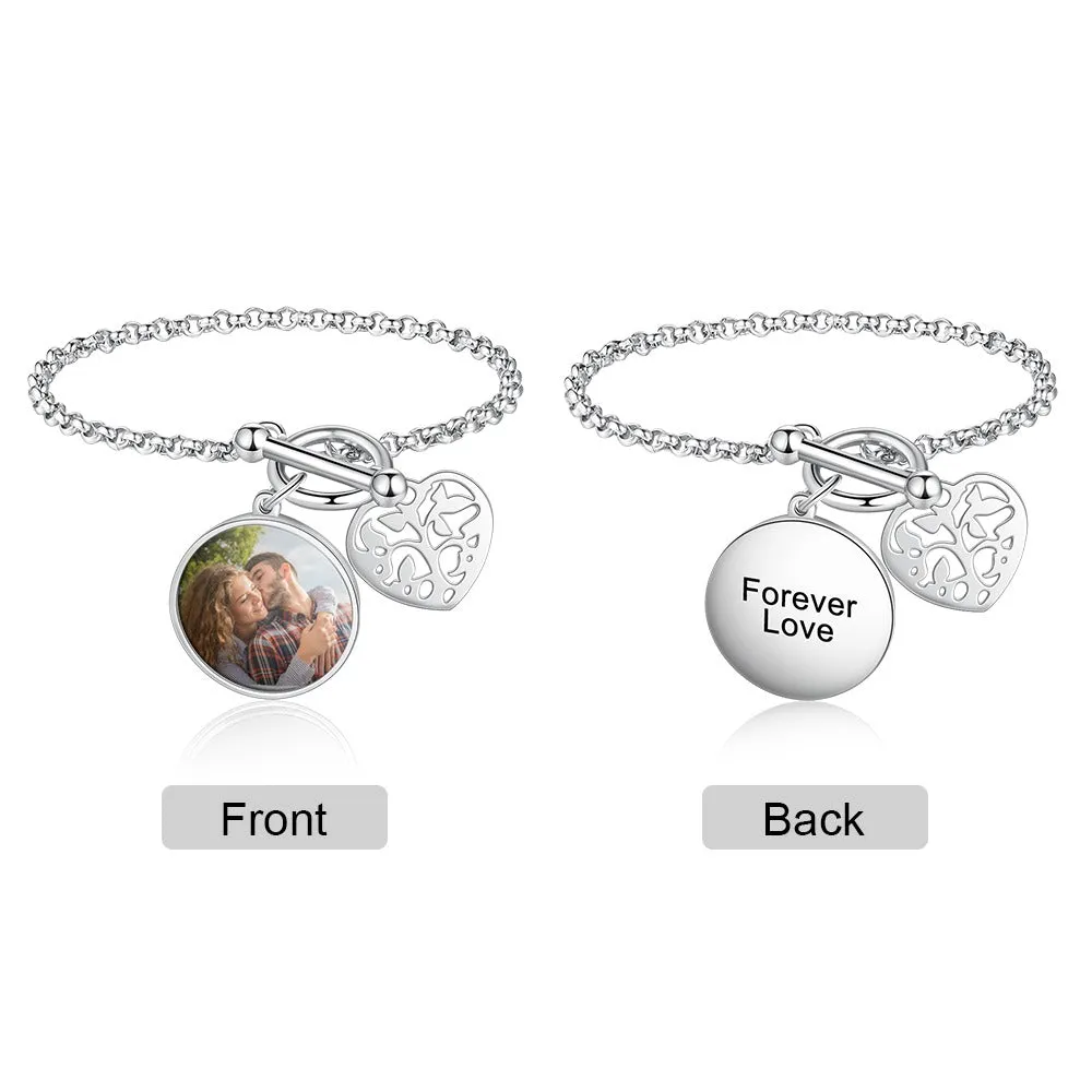 Personalized Photo Cordate Bracelet For Women