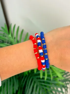 Red, White, & Blue Rubber Disc Stretch Stack