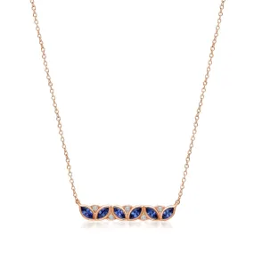 Rose Gold Sapphire & Diamond Heirloom Necklace