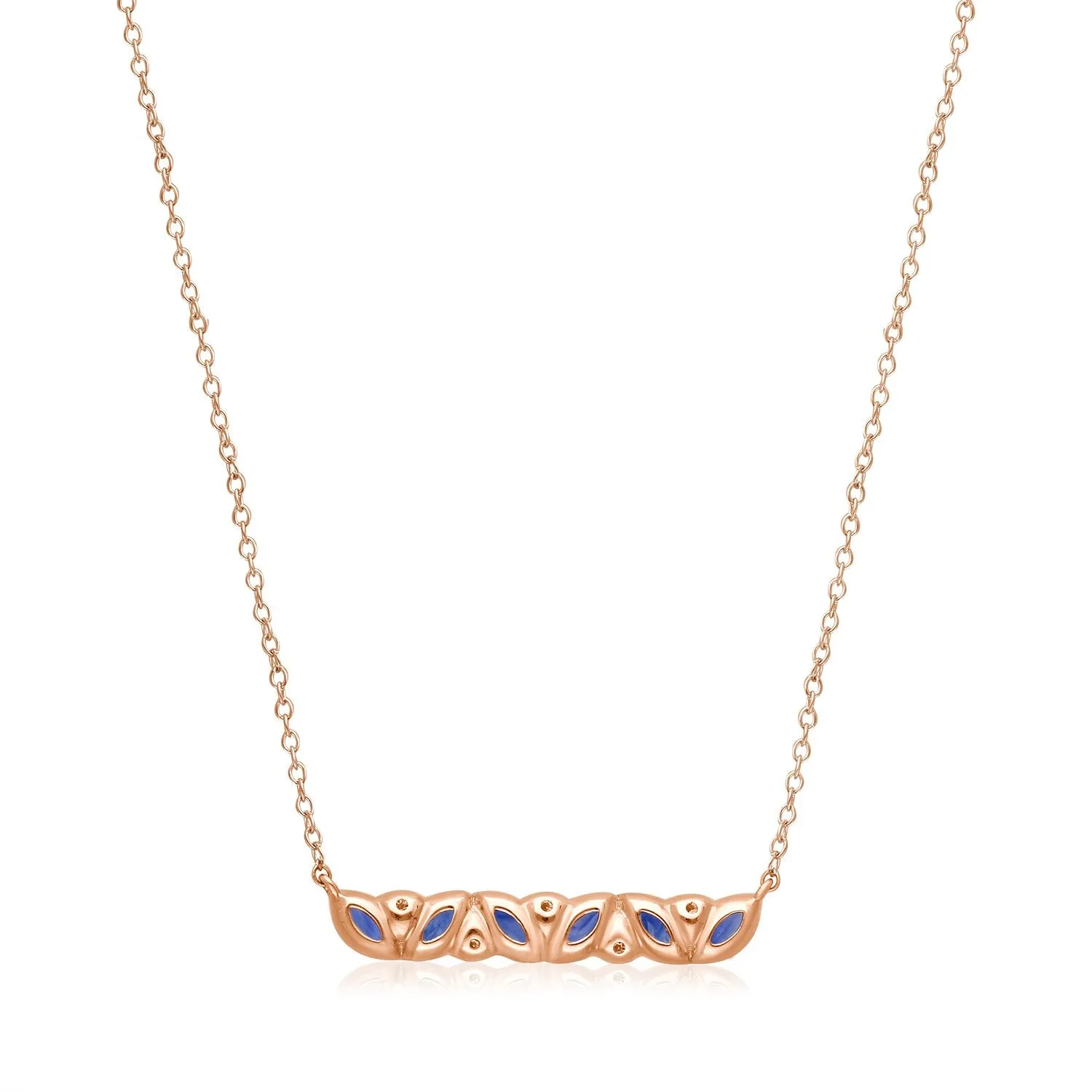 Rose Gold Sapphire & Diamond Heirloom Necklace