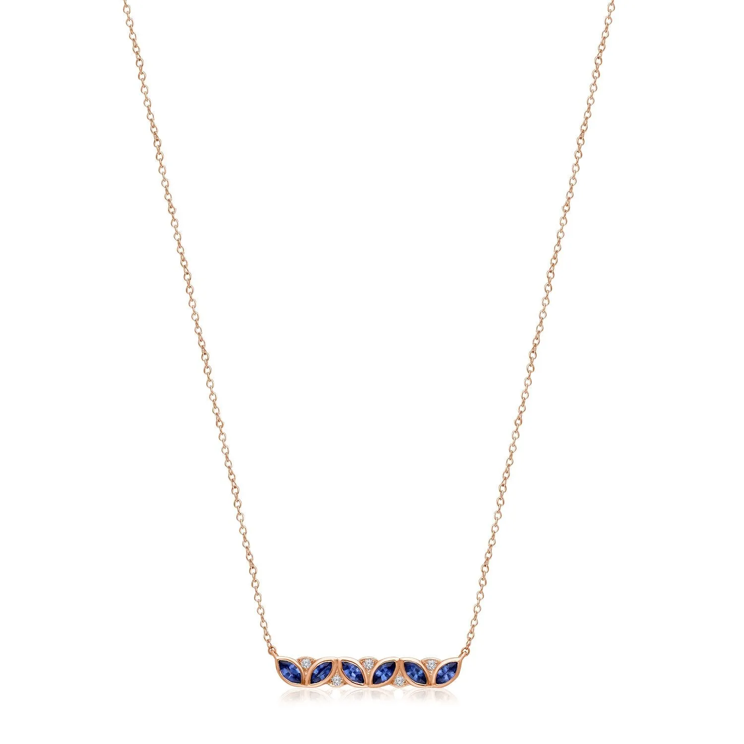 Rose Gold Sapphire & Diamond Heirloom Necklace