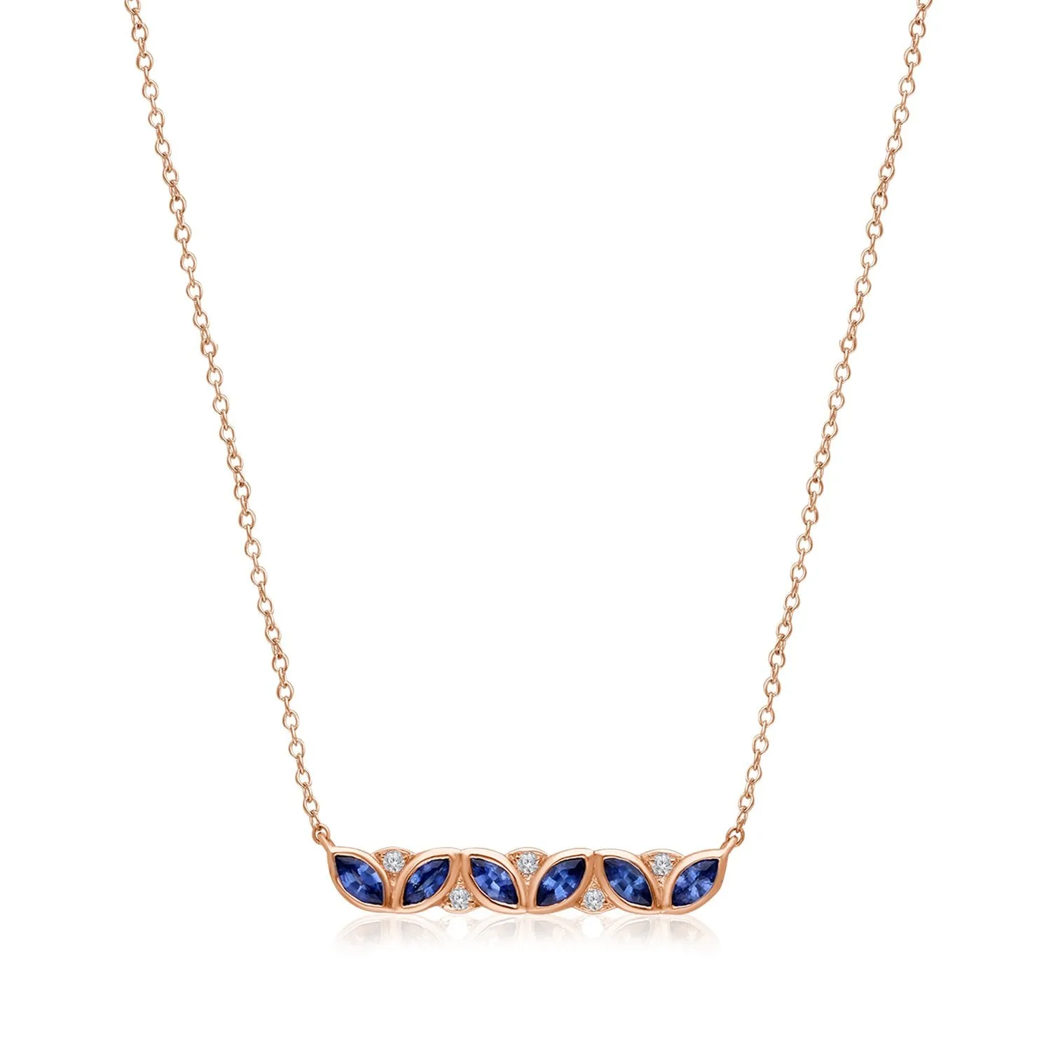 Rose Gold Sapphire & Diamond Heirloom Necklace