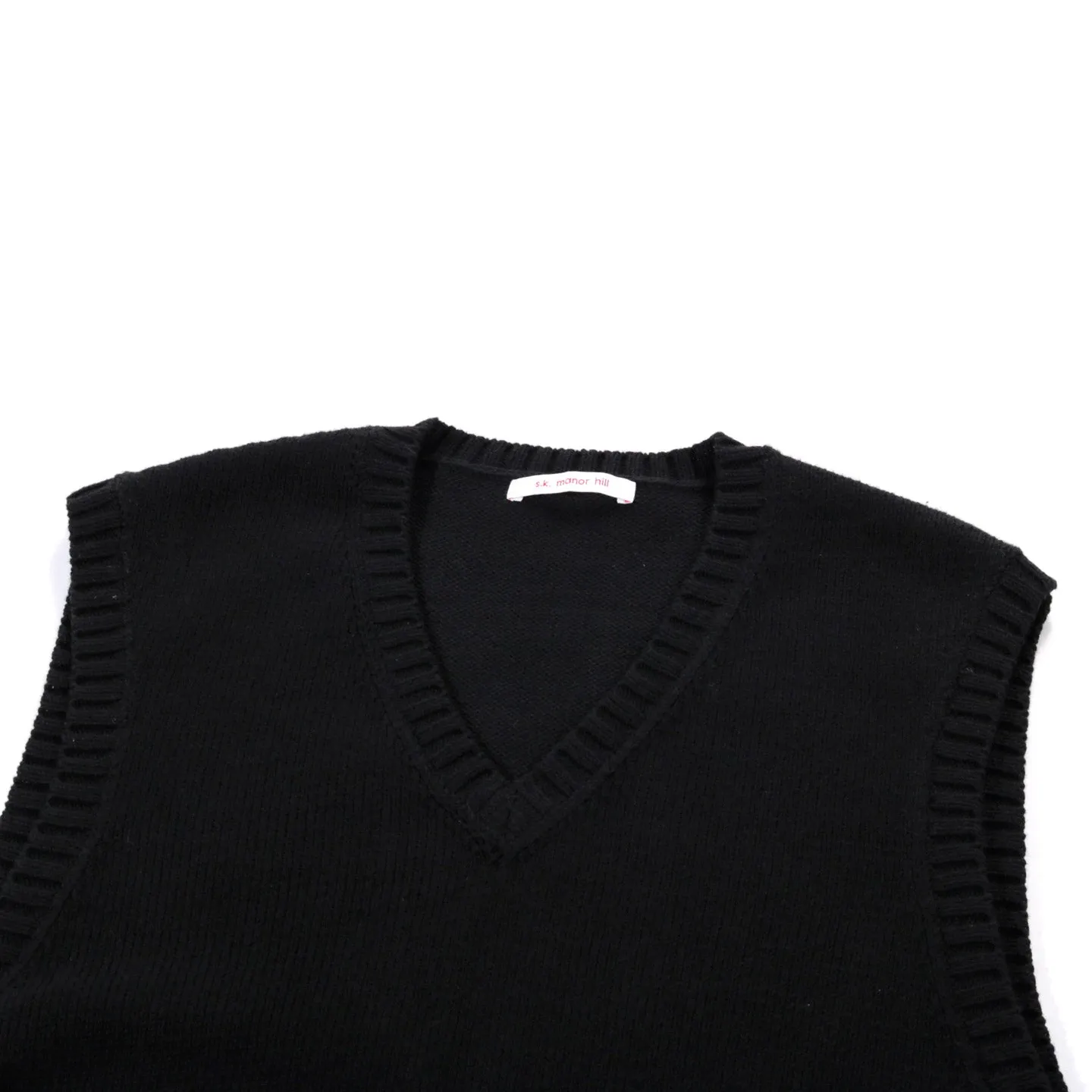 S.K. MANOR HILL SWEATER VEST BLACK COTTON