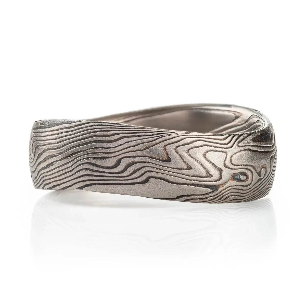 Star Crossed Mokume Gane Three Ring Set