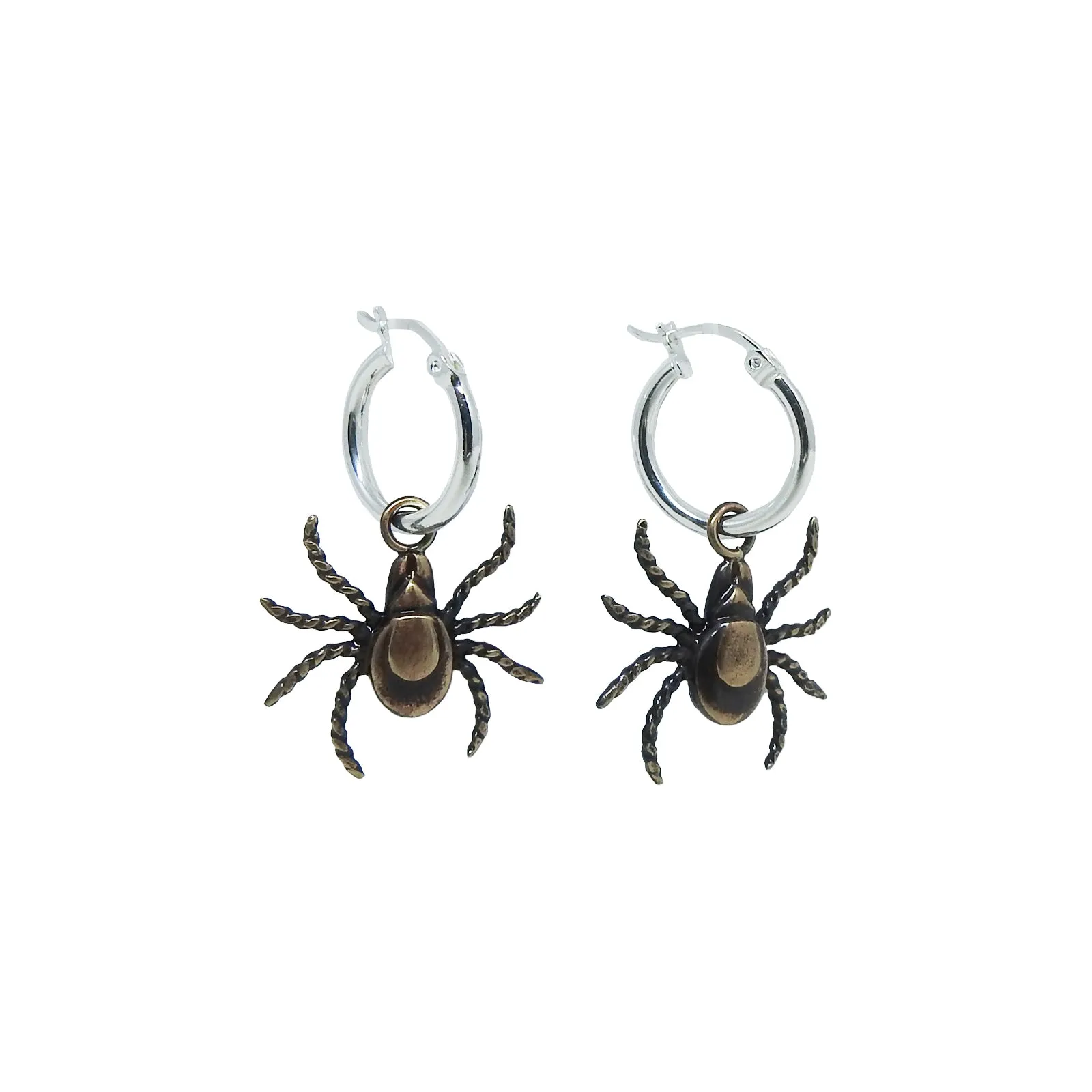 Tick Hoop Earrings - Bronze