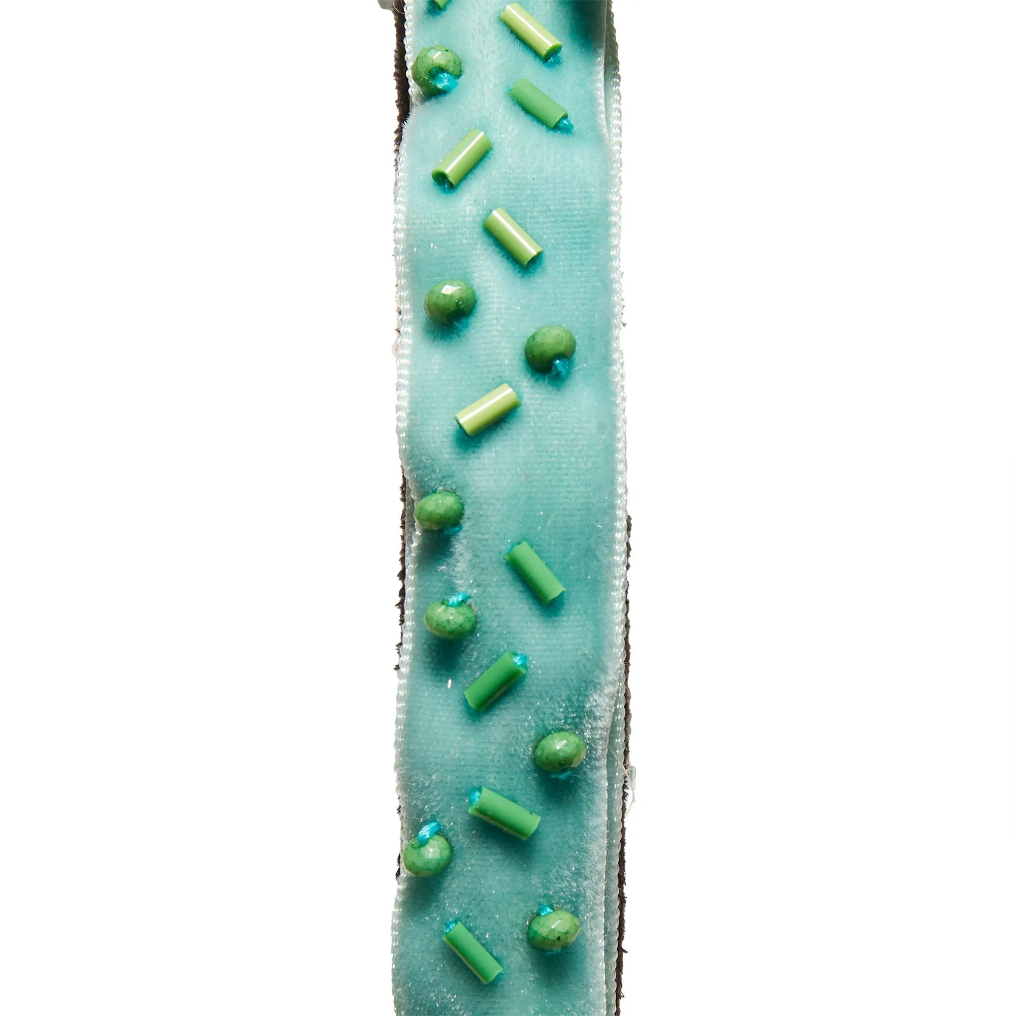 TURQUOISE EMBELLISHED BARDOT SLIM RIBBON HEADBAND