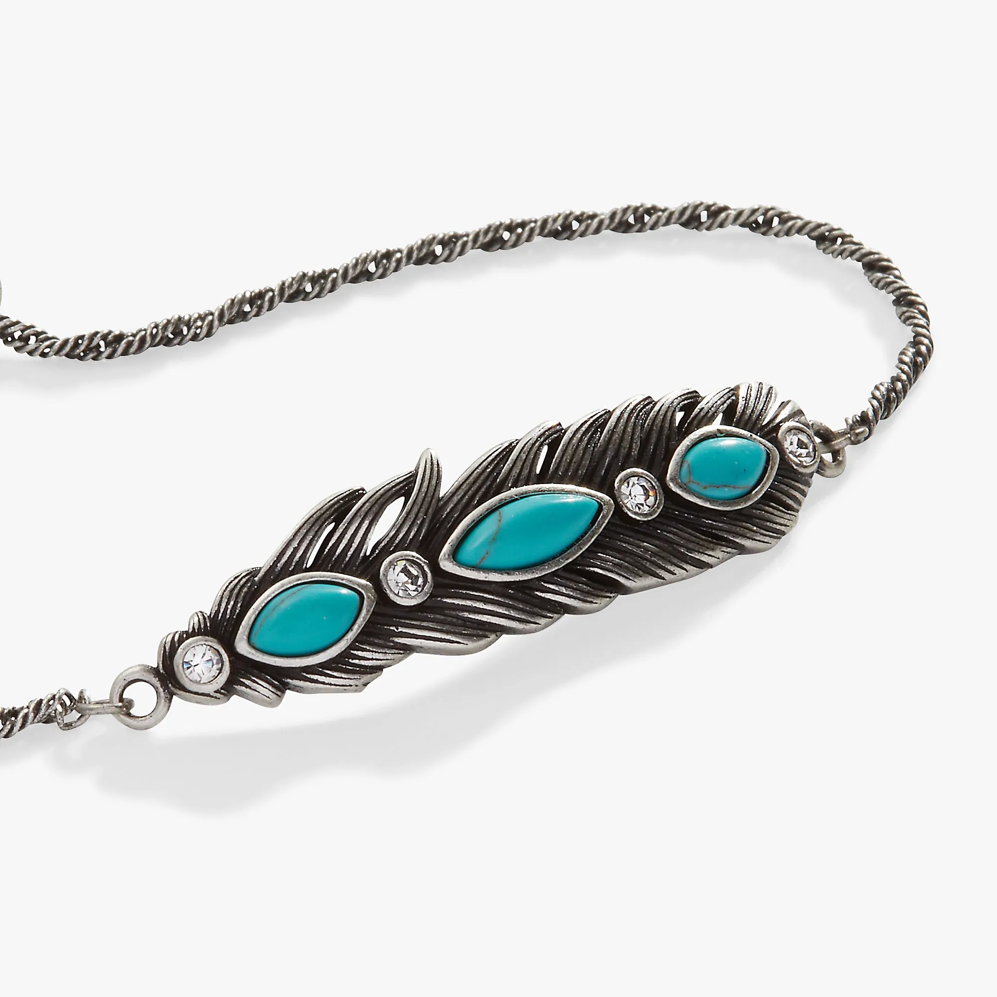 Turquoise Feather Bolo Bracelet