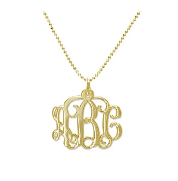 Vine Script Small Monogram Necklace